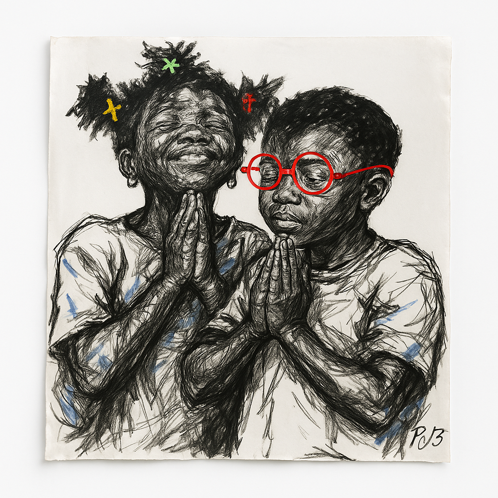 Boy And Girl Praying