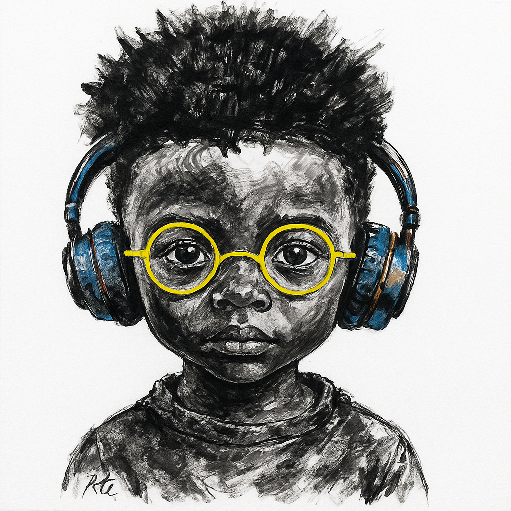Boy With Yello Glasses And Headphones