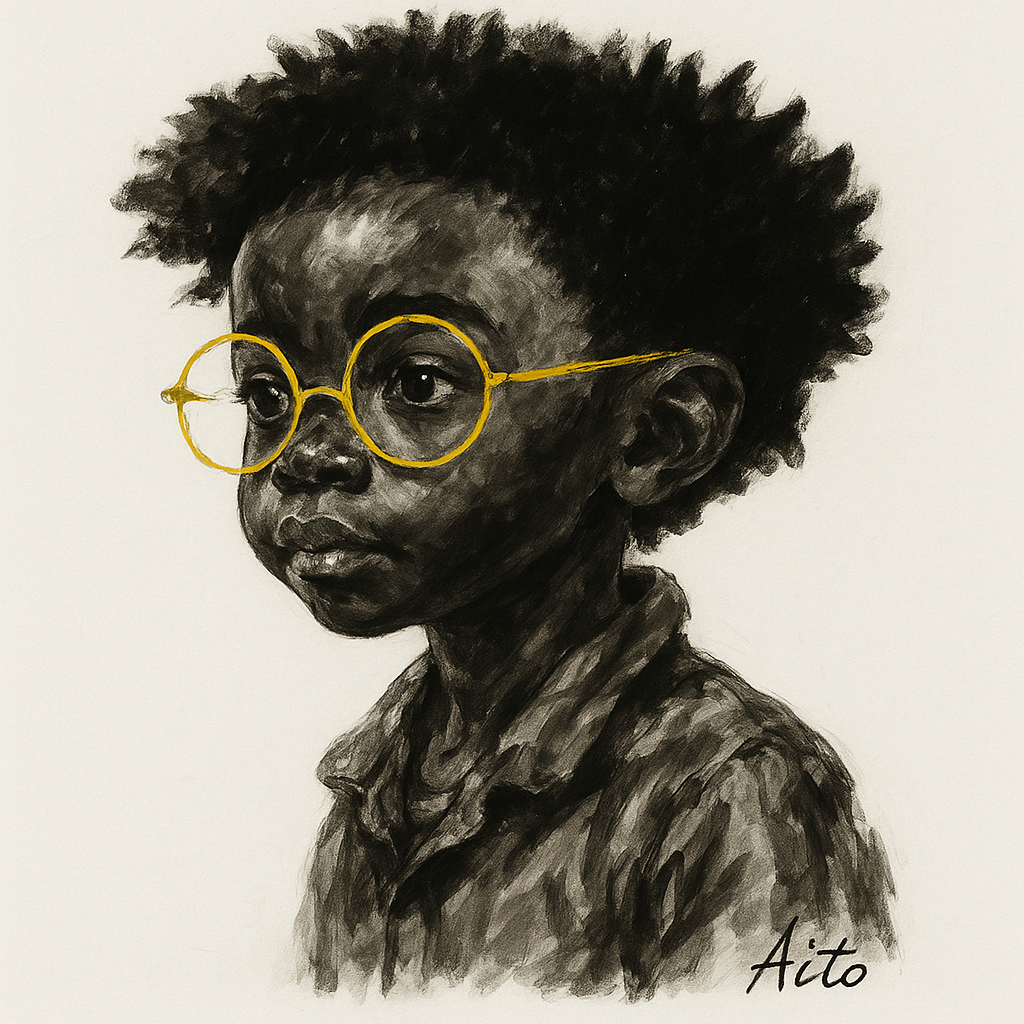 Boy with Yello Glasses Black And White Style