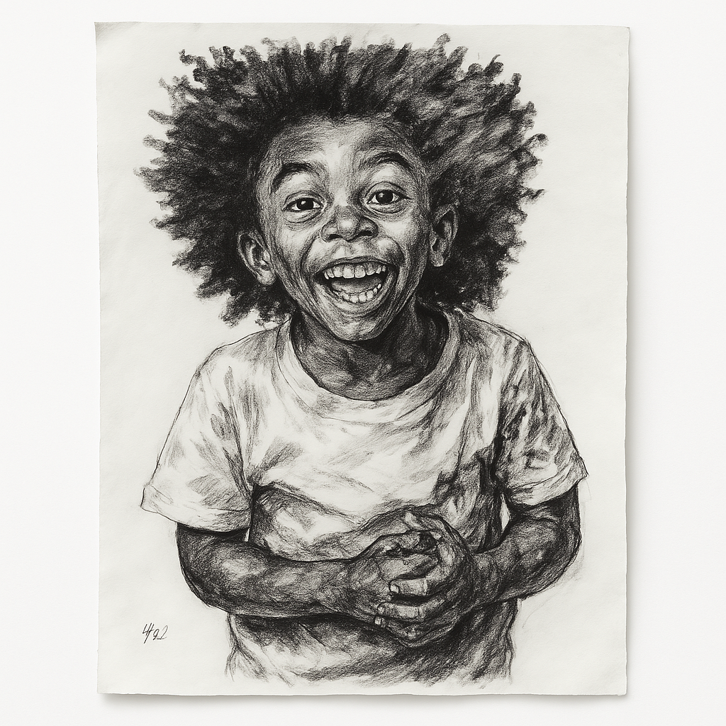 Laughung Boy Black And White Style