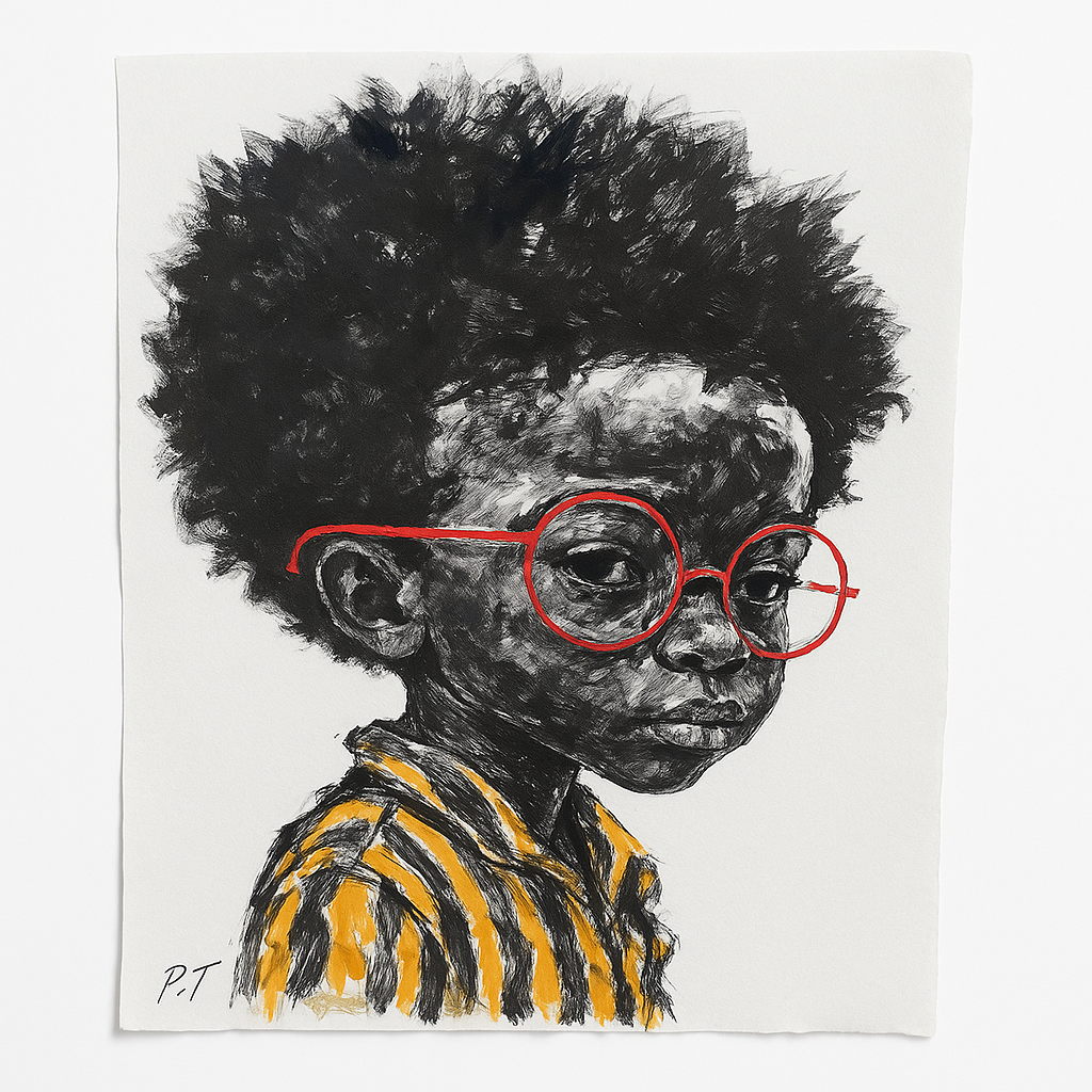 Boy With Red Glasses And Yellow T-Shrt