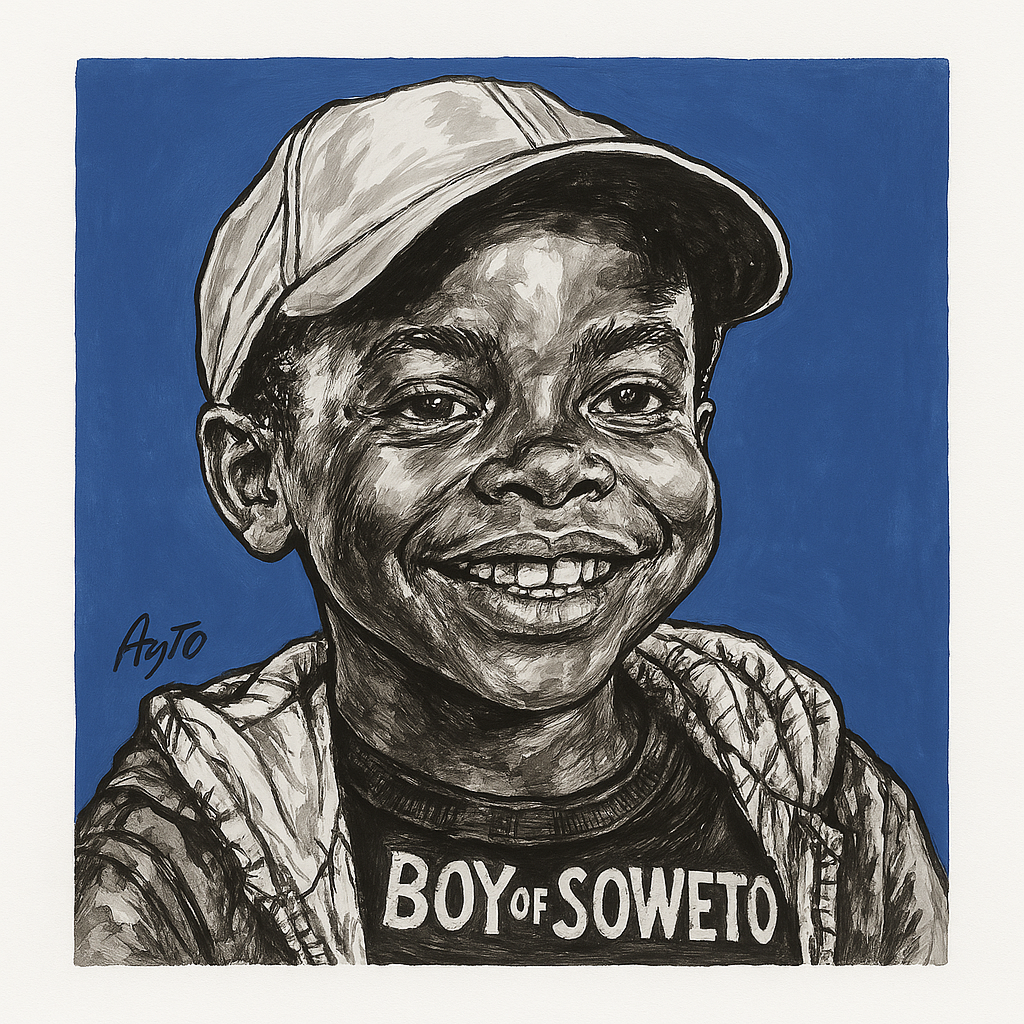 Boy Of Soweto Blue Background